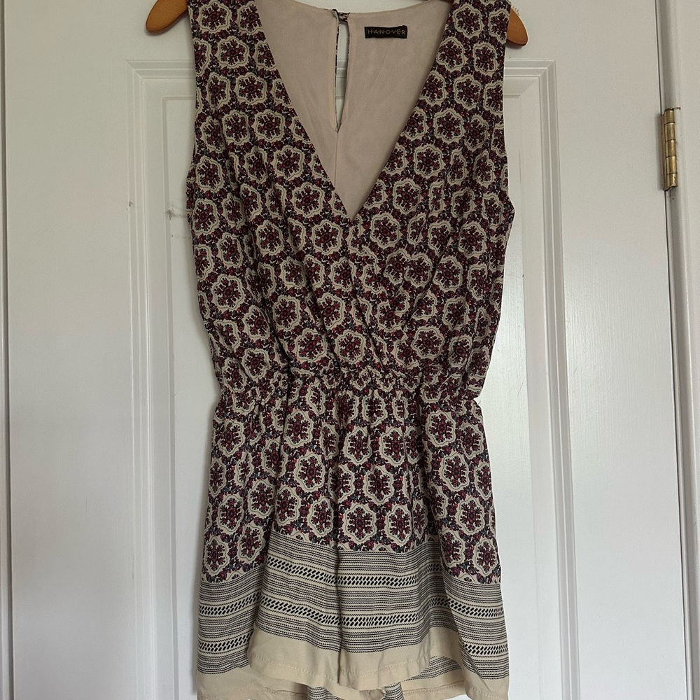 Patterned Sleeveless Romper